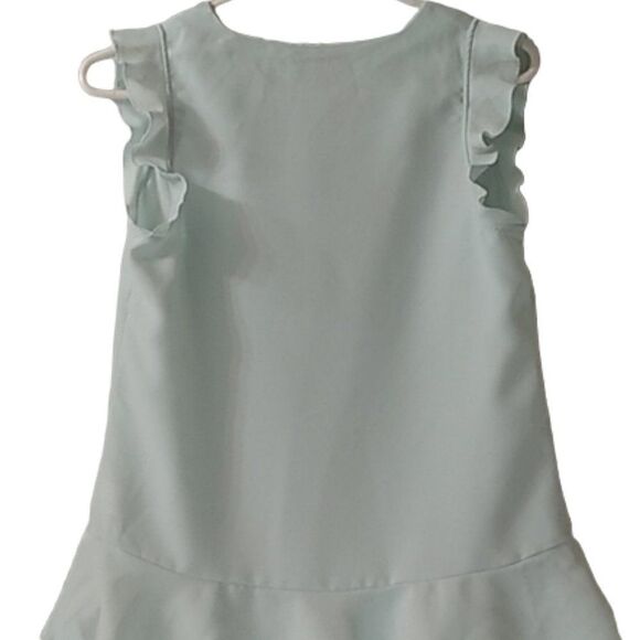 Banana Republic Cap Sleeve V-Neck Ruffled Blouse Ice Blue Size Small - Picture 4 of 7